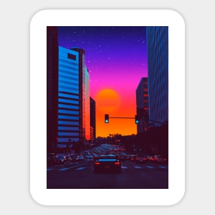 Neon highway Sticker